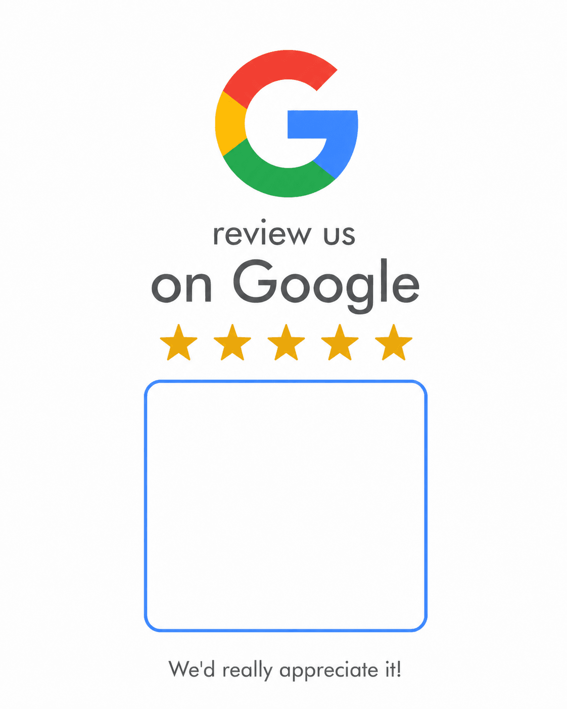 Google Review QR Display template